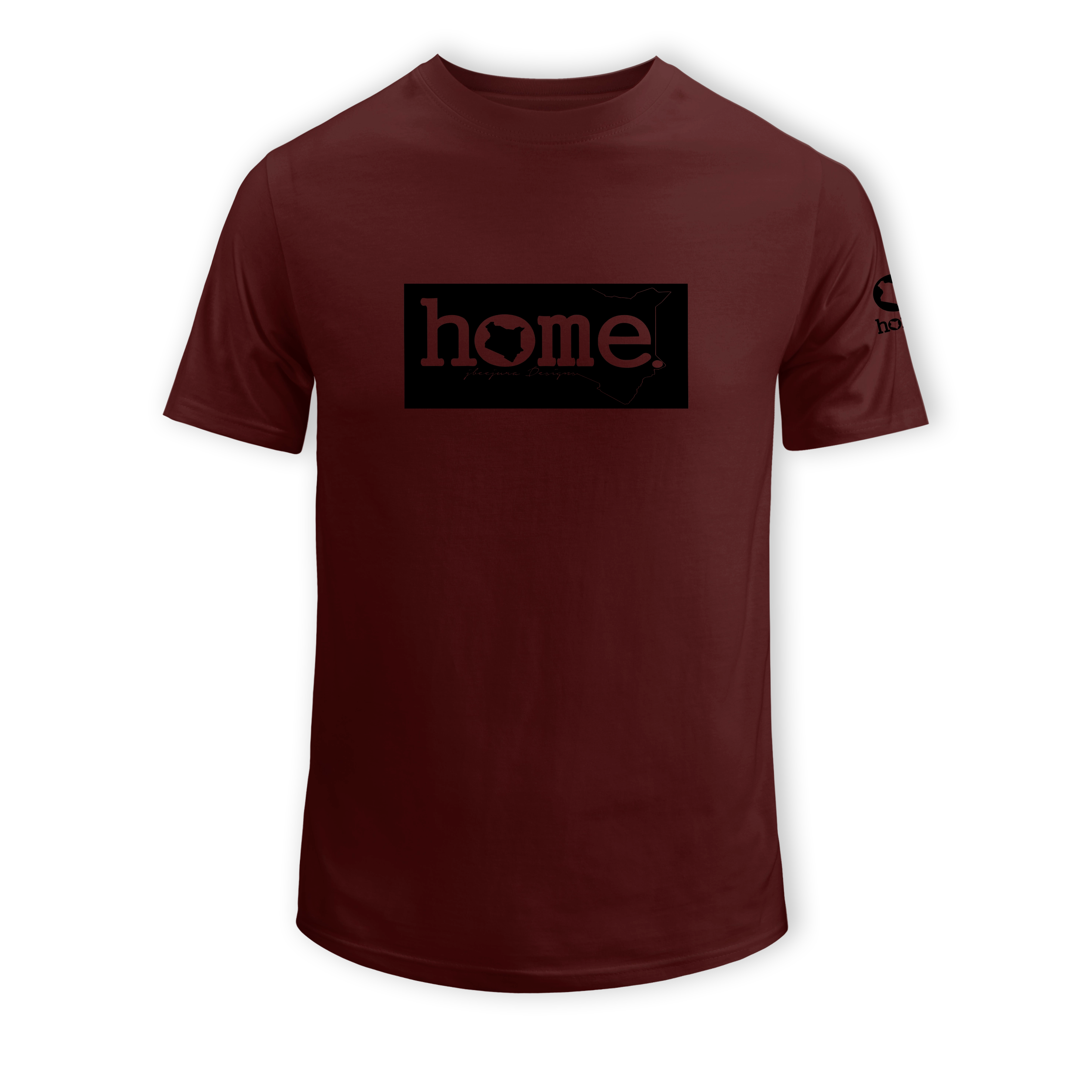 home_254 KIDS SHORT-SLEEVED MAROON T-SHIRT WITH A BLACK CLASSIC PRINT – COTTON PLUS FABRIC