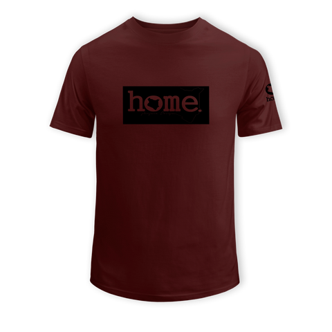 home_254 KIDS SHORT-SLEEVED MAROON T-SHIRT WITH A BLACK CLASSIC PRINT – COTTON PLUS FABRIC