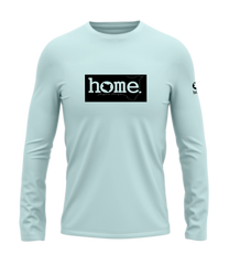 home_254 LONG-SLEEVED MISTY BLUE T-SHIRT WITH A BLACK CLASSIC PRINT – COTTON PLUS FABRIC