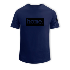 home_254 SHORT-SLEEVED NAVY BLUE T-SHIRT WITH A BLACK CLASSIC PRINT – COTTON PLUS FABRIC