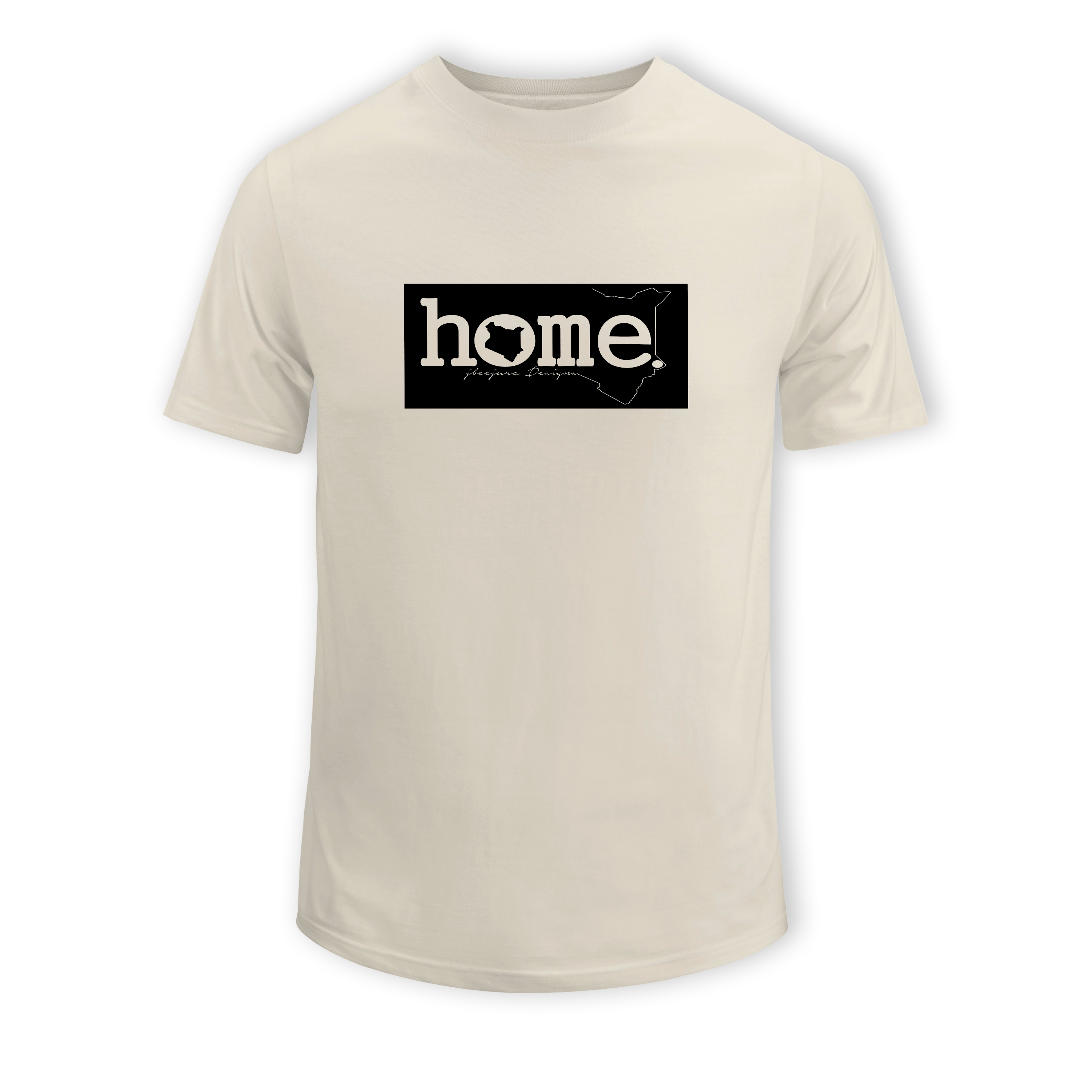 home_254 SHORT-SLEEVED NUDE T-SHIRT WITH A BLACK CLASSIC PRINT – COTTON PLUS FABRIC