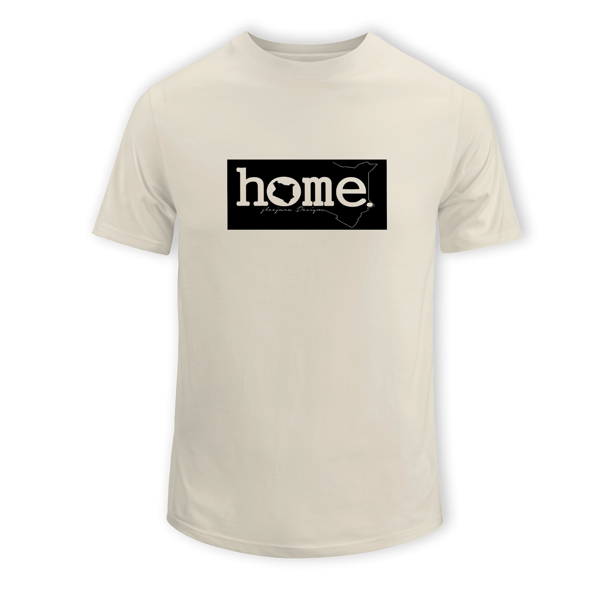home_254 SHORT-SLEEVED NUDE T-SHIRT WITH A BLACK CLASSIC PRINT – COTTON PLUS FABRIC