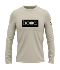 home_254 LONG-SLEEVED NUDE T-SHIRT WITH A BLACK CLASSIC PRINT – COTTON PLUS FABRIC