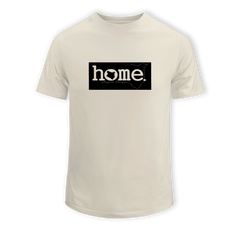 home_254 SHORT-SLEEVED NUDE T-SHIRT WITH A BLACK CLASSIC PRINT – COTTON PLUS FABRIC