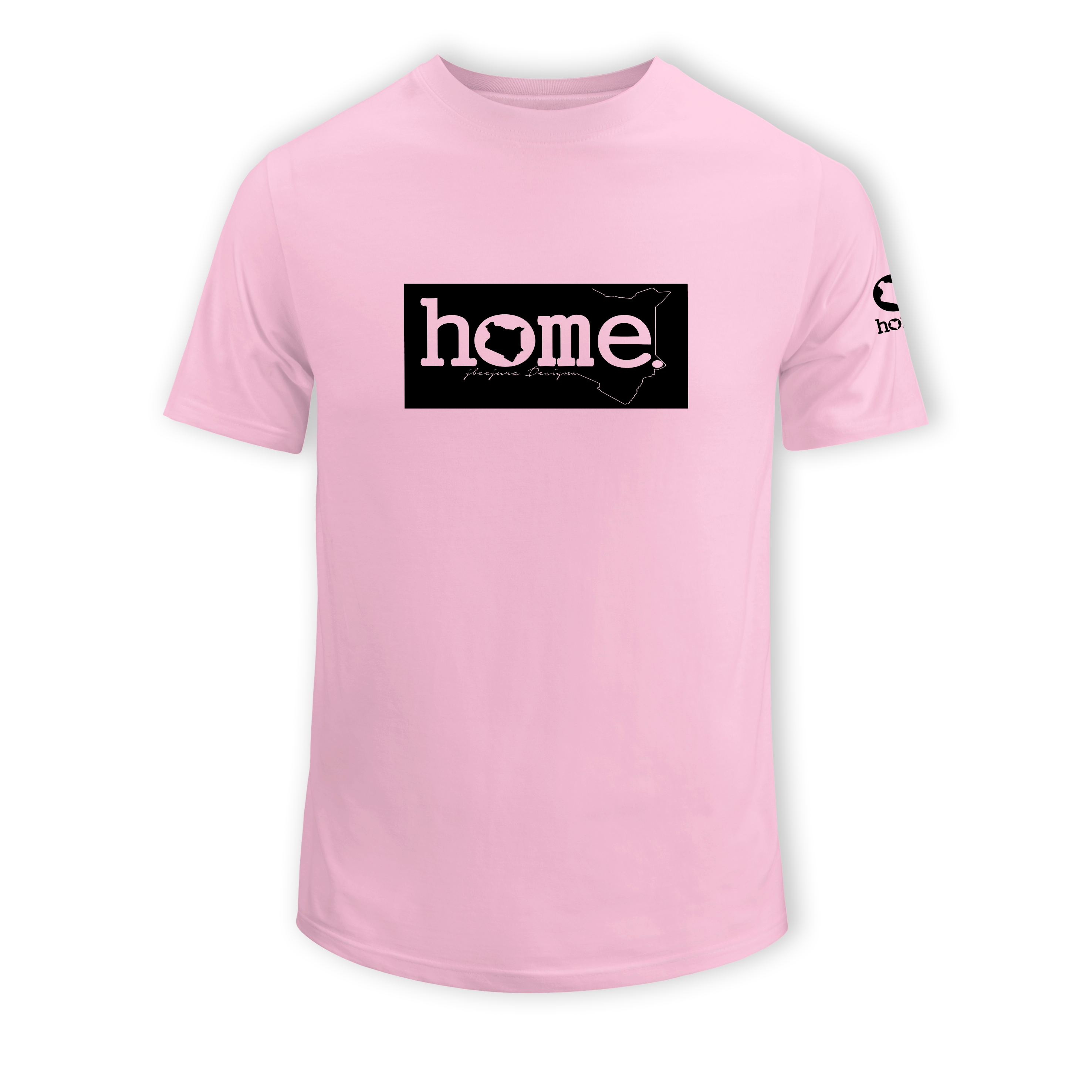 home_254 SHORT-SLEEVED PINK T-SHIRT WITH A BLACK CLASSIC PRINT – COTTON PLUS FABRIC