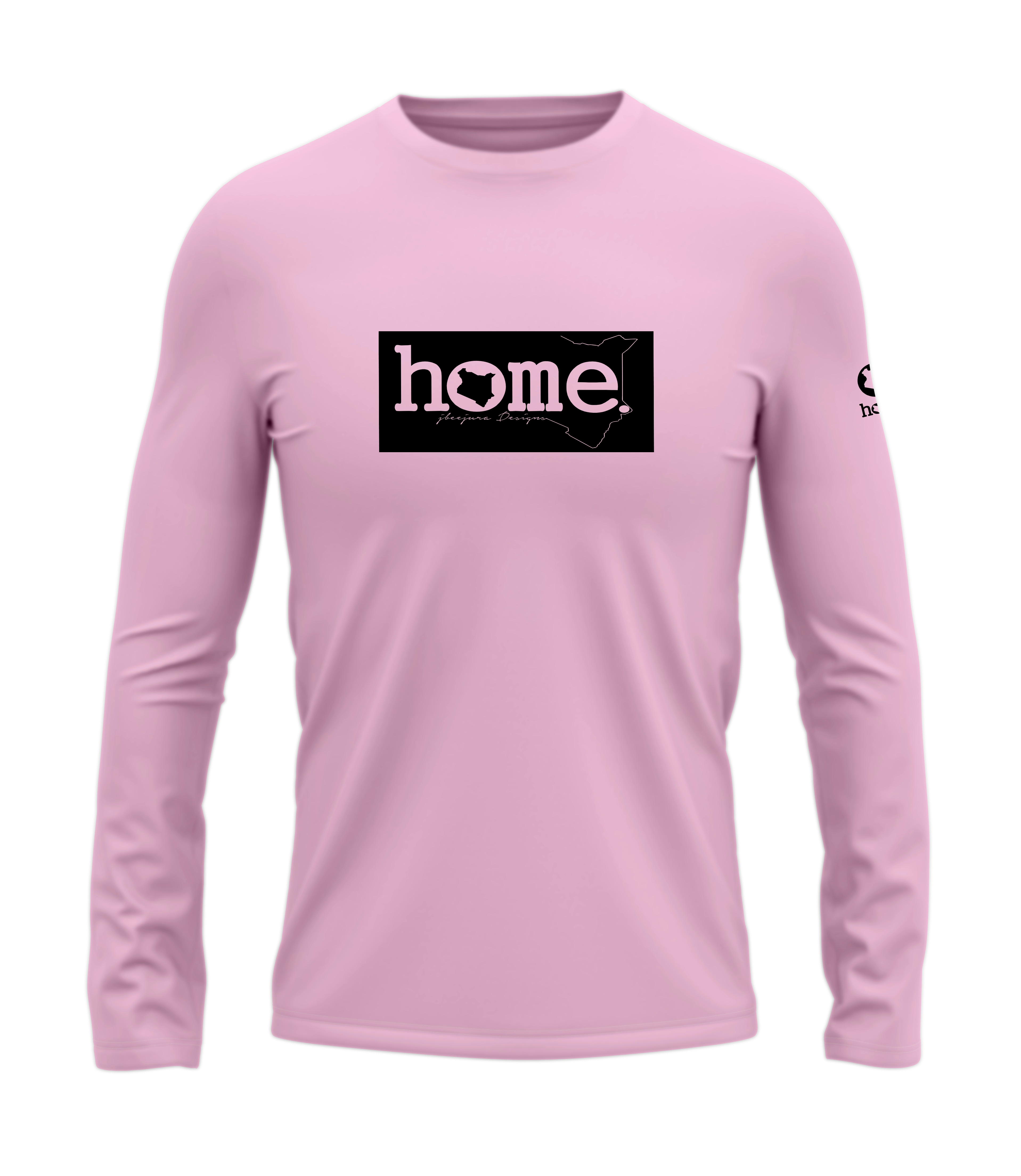 home_254 LONG-SLEEVED PINK T-SHIRT WITH A BLACK CLASSIC PRINT – COTTON PLUS FABRIC