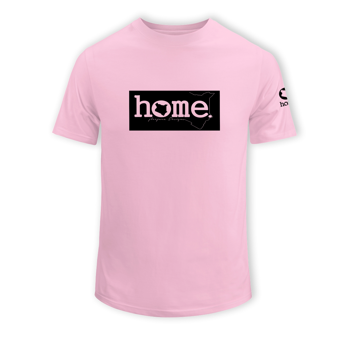 home_254 SHORT-SLEEVED PINK T-SHIRT WITH A BLACK CLASSIC PRINT – COTTON PLUS FABRIC