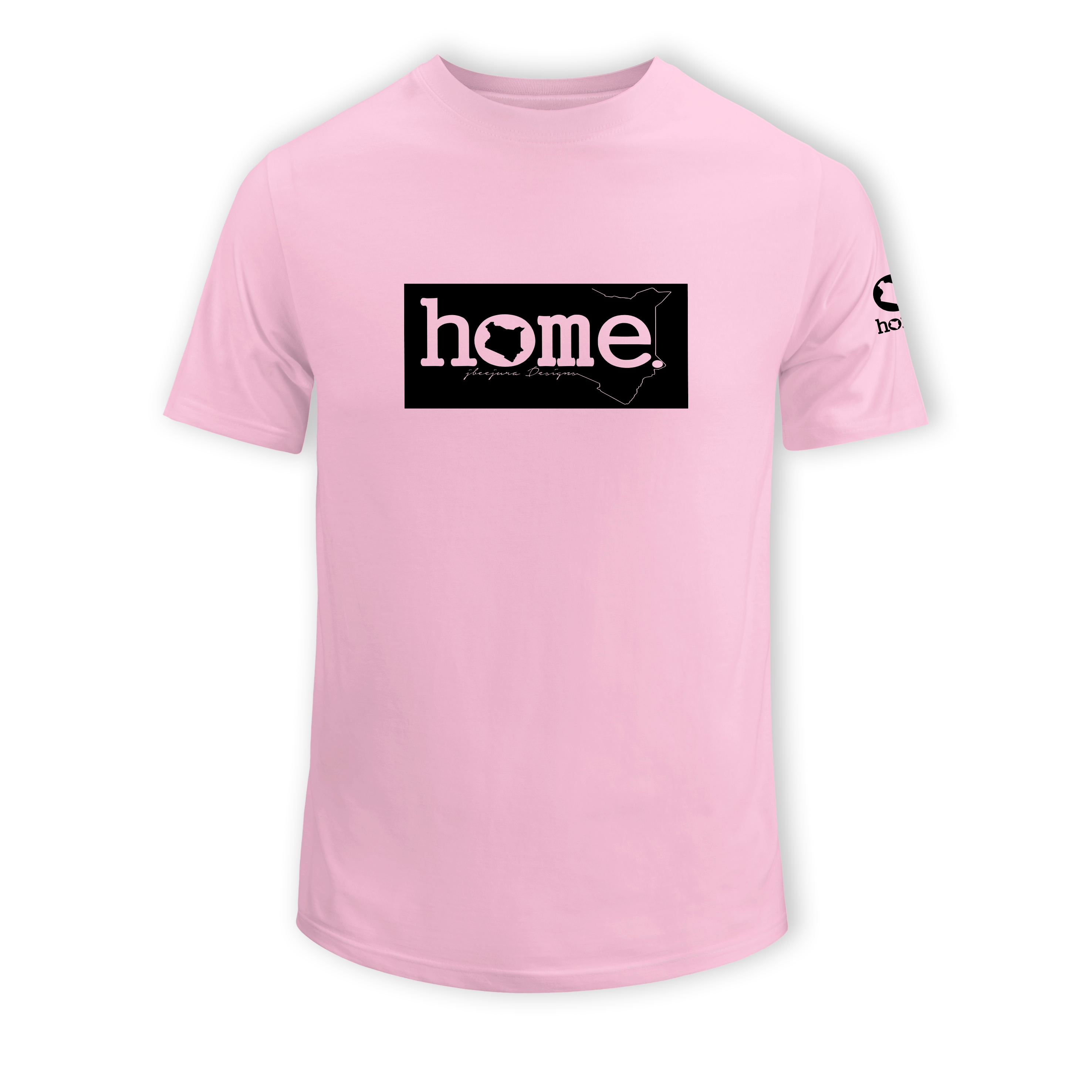home_254 KIDS SHORT-SLEEVED PINK T-SHIRT WITH A BLACK CLASSIC PRINT – COTTON PLUS FABRIC