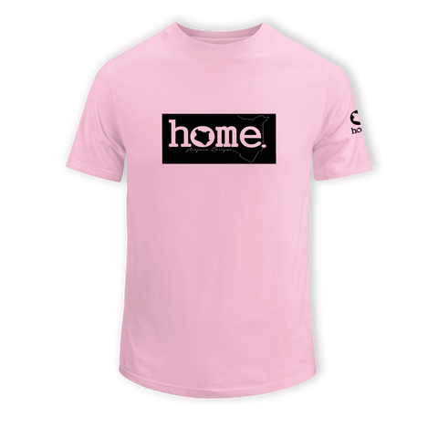 home_254 KIDS SHORT-SLEEVED PINK T-SHIRT WITH A BLACK CLASSIC PRINT – COTTON PLUS FABRIC