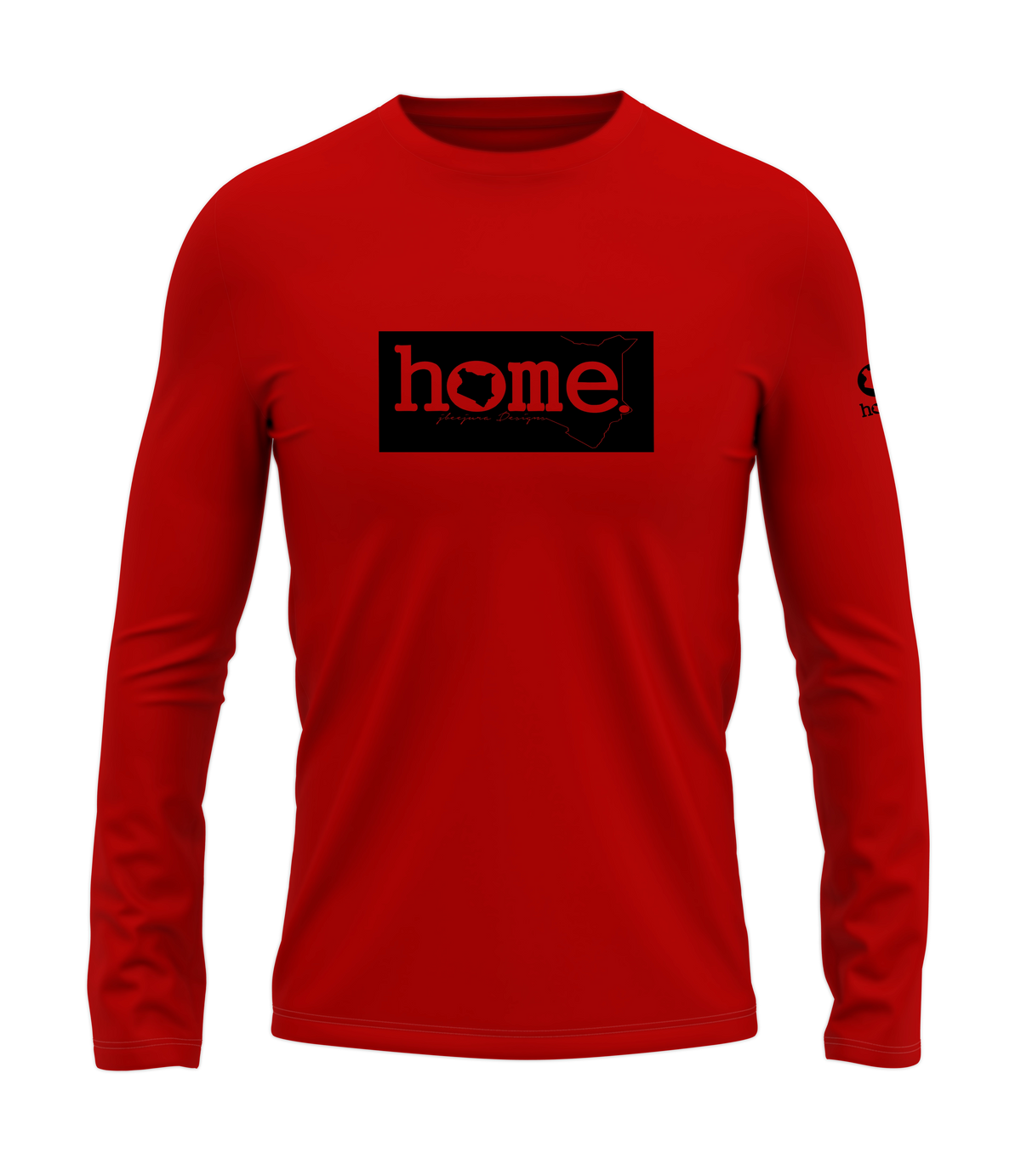 home_254 LONG-SLEEVED RED T-SHIRT WITH A BLACK CLASSIC PRINT – COTTON PLUS FABRIC