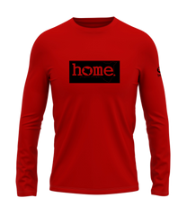 home_254 LONG-SLEEVED RED T-SHIRT WITH A BLACK CLASSIC PRINT – COTTON PLUS FABRIC
