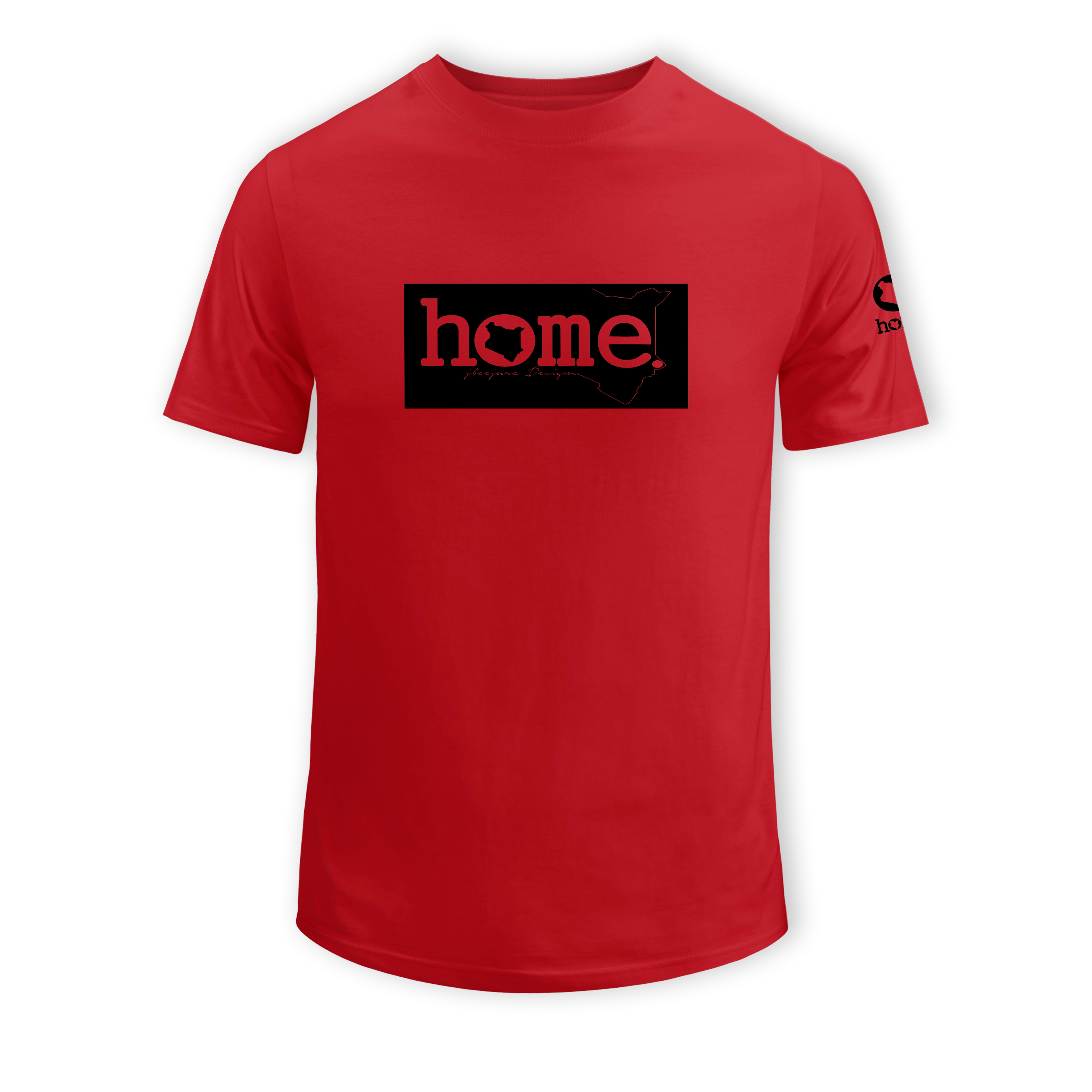 home_254 KIDS SHORT-SLEEVED RED T-SHIRT WITH A BLACK CLASSIC PRINT – COTTON PLUS FABRIC