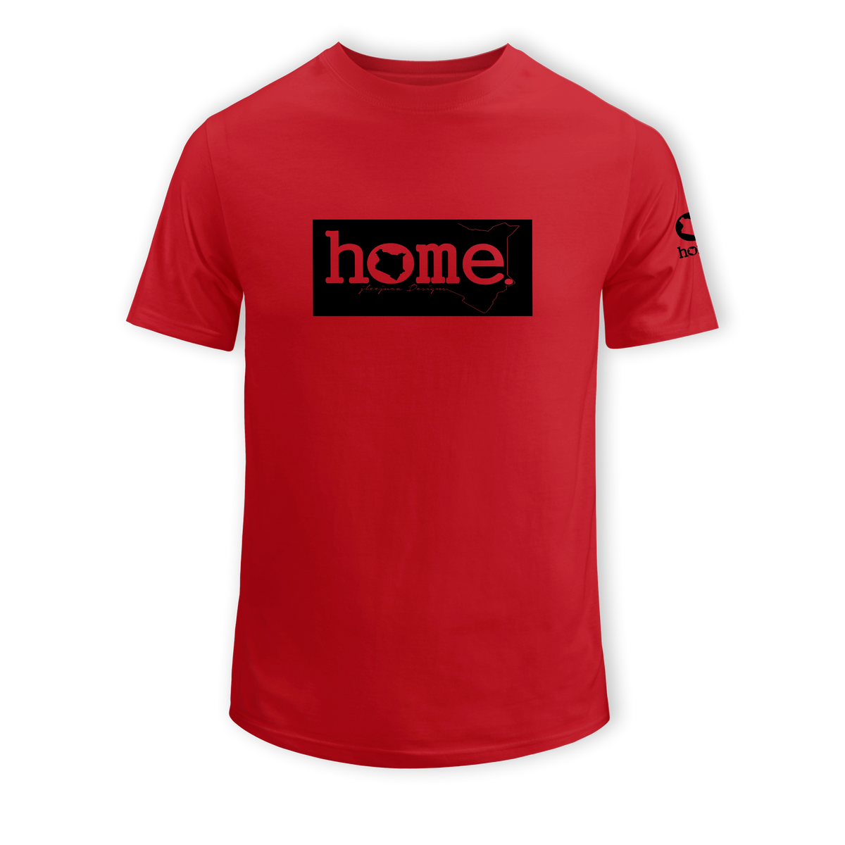 home_254 KIDS SHORT-SLEEVED RED T-SHIRT WITH A BLACK CLASSIC PRINT – COTTON PLUS FABRIC