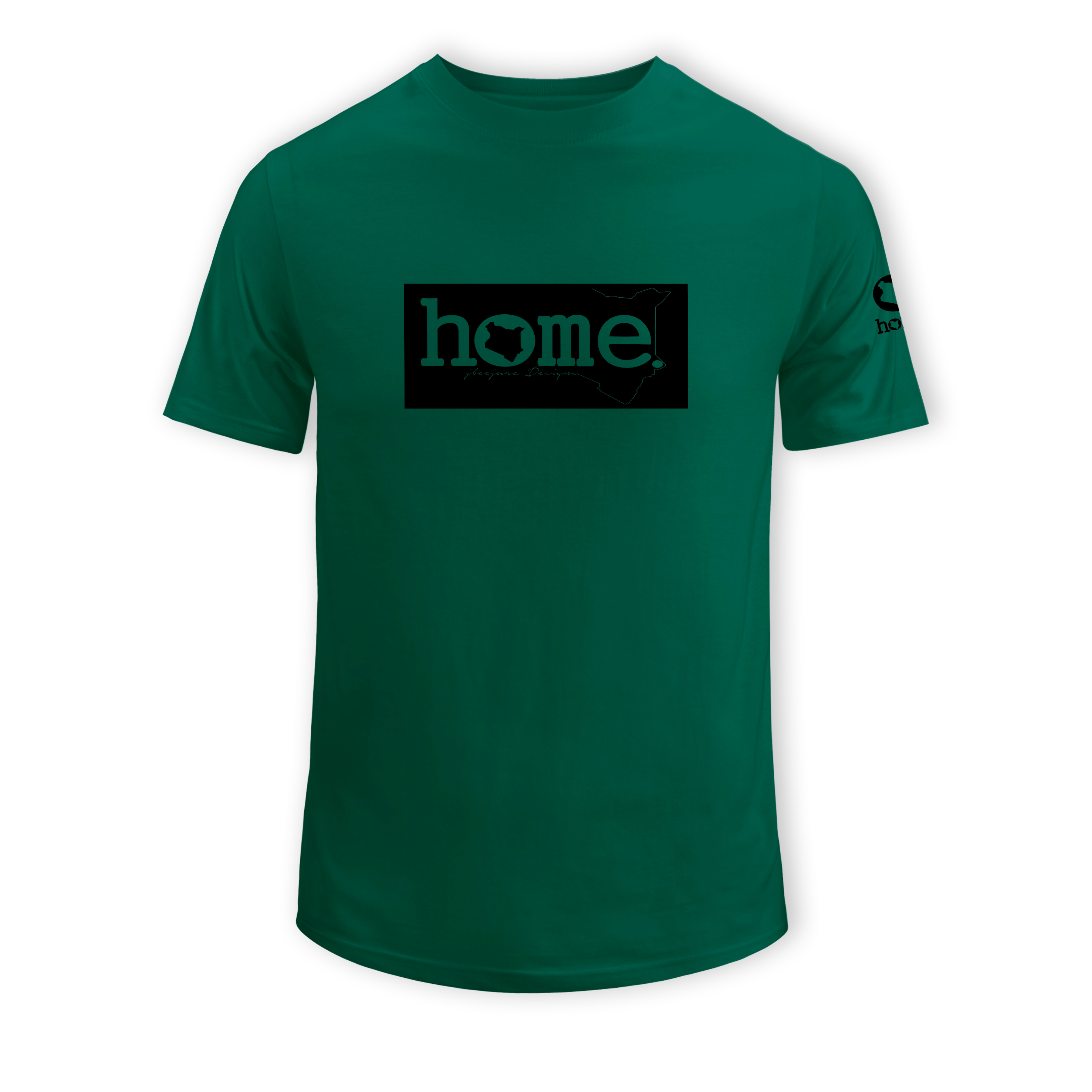 home_254 SHORT-SLEEVED RICH GREEN T-SHIRT WITH A BLACK CLASSIC PRINT – COTTON PLUS FABRIC