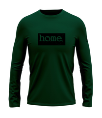 home_254 LONG-SLEEVED RICH GREEN T-SHIRT WITH A BLACK CLASSIC PRINT – COTTON PLUS FABRIC