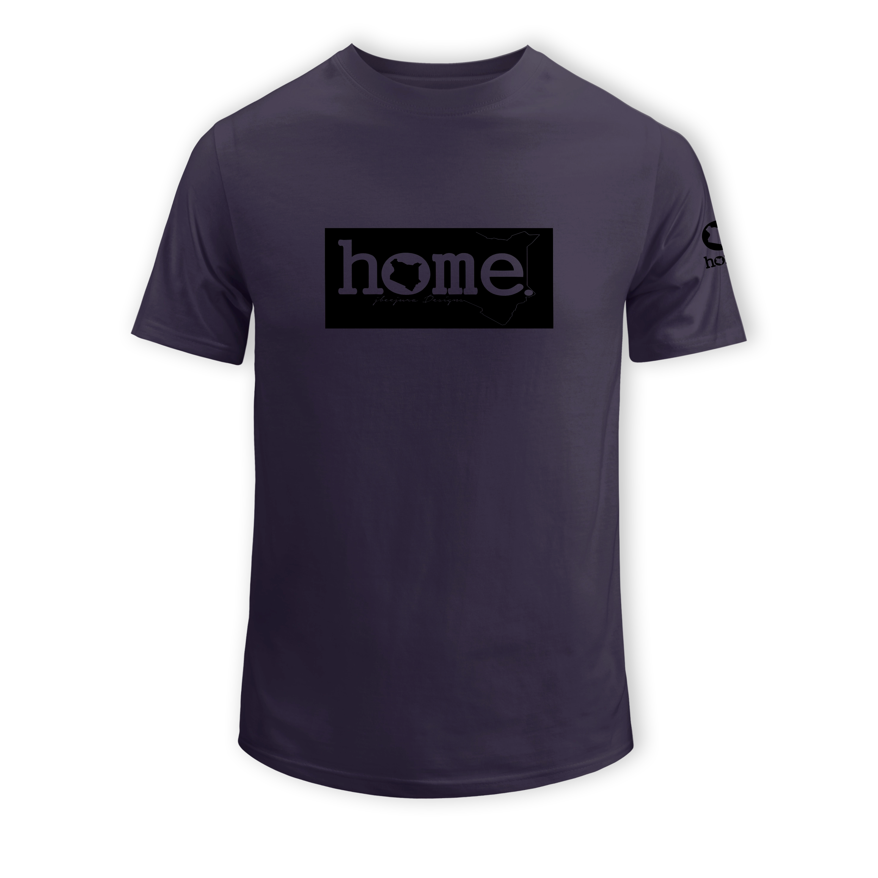 home_254 SHORT-SLEEVED RICH PURPLE T-SHIRT WITH A BLACK CLASSIC PRINT – COTTON PLUS FABRIC