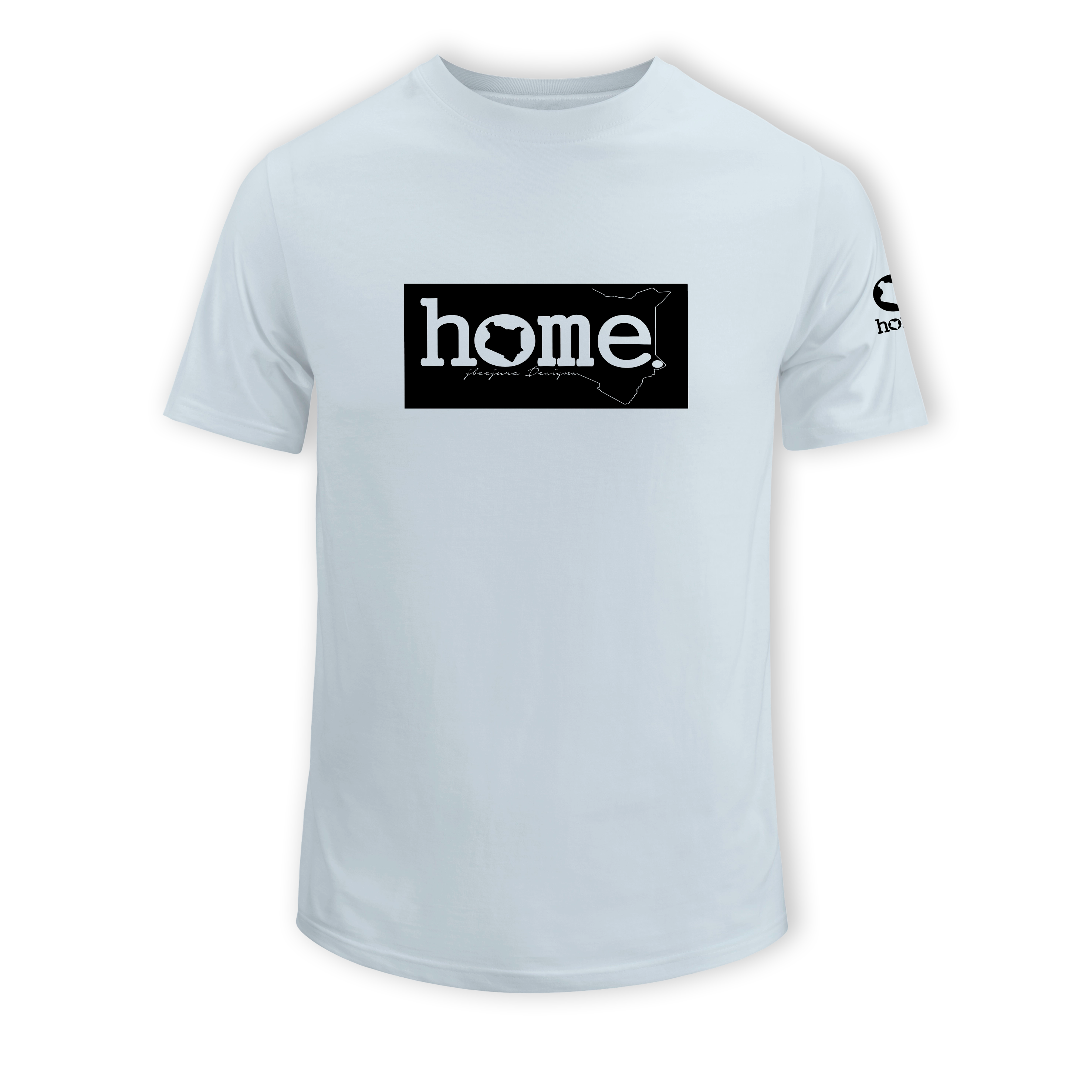 home_254 SHORT-SLEEVED SKY-BLUE T-SHIRT WITH A BLACK CLASSIC PRINT – COTTON PLUS FABRIC