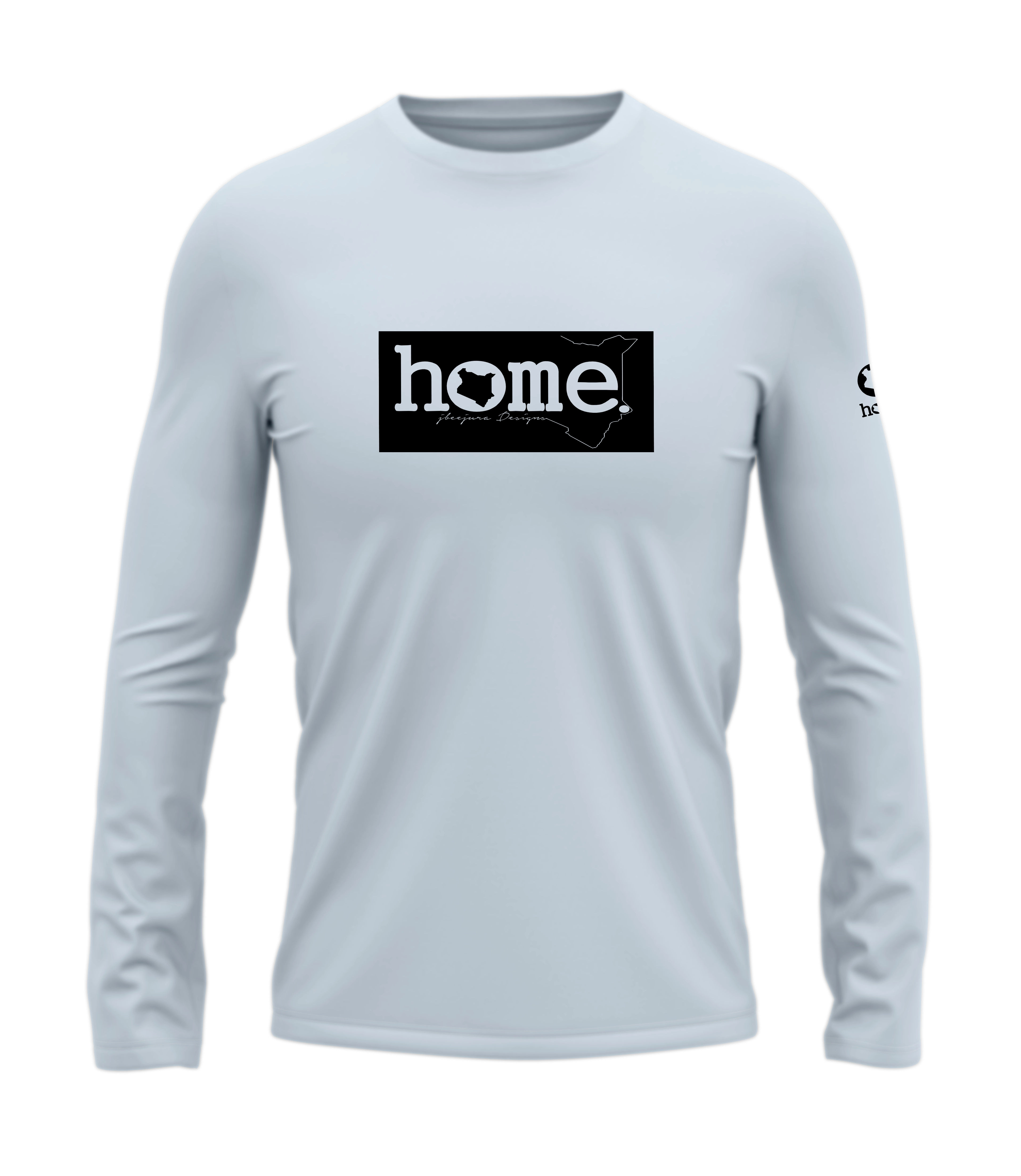 home_254 LONG-SLEEVED SKY-BLUE T-SHIRT WITH A BLACK CLASSIC PRINT – COTTON PLUS FABRIC