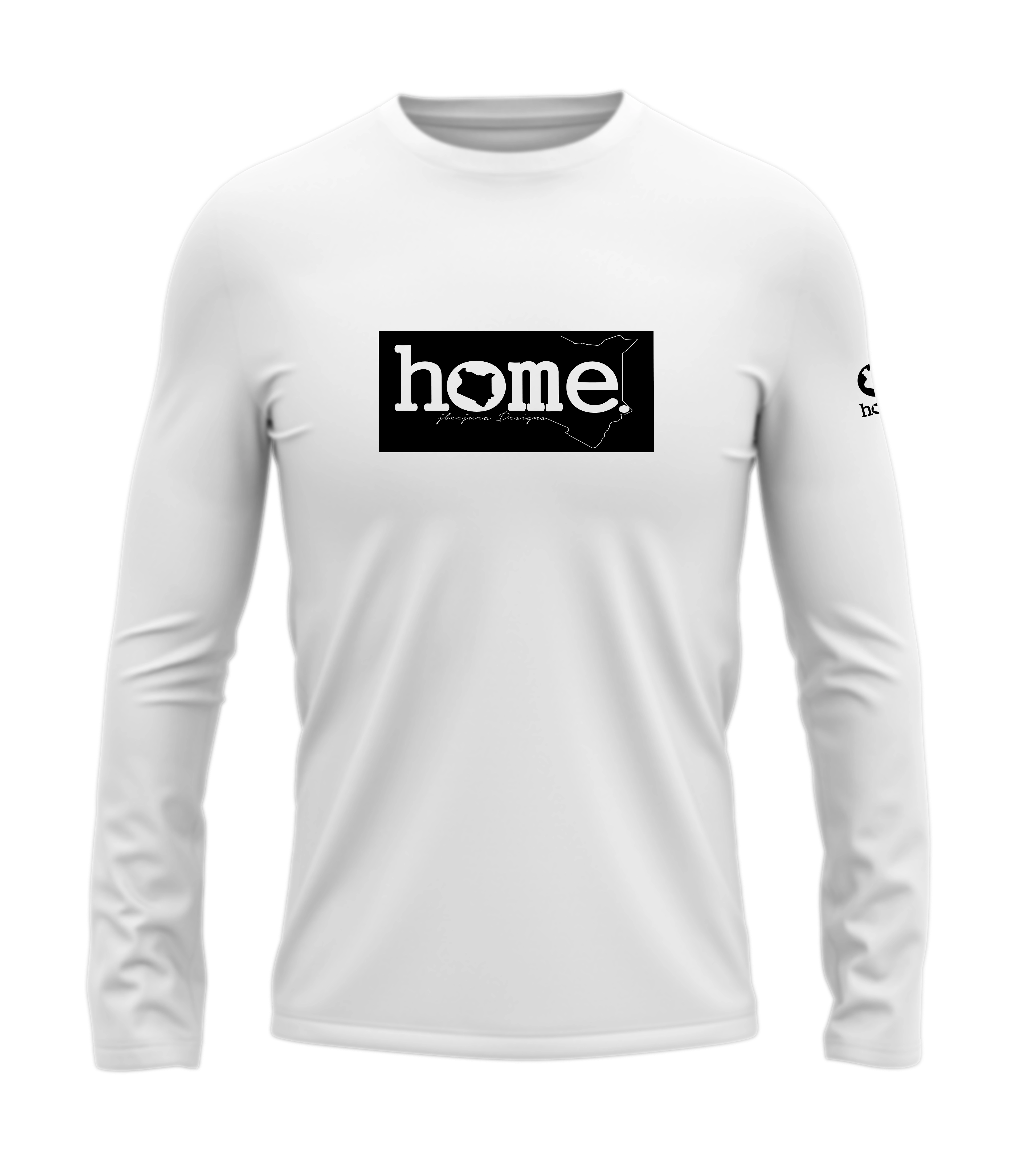 home_254 LONG-SLEEVED WHITE T-SHIRT WITH A BLACK CLASSIC PRINT – COTTON PLUS FABRIC