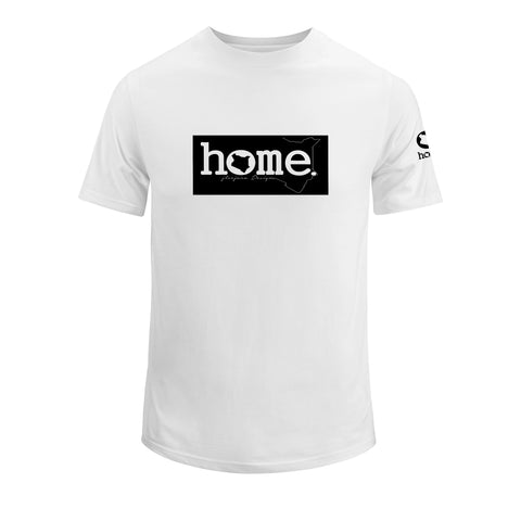 home_254 SHORT-SLEEVED WHITE T-SHIRT WITH A BLACK CLASSIC  PRINT – COTTON PLUS FABRIC