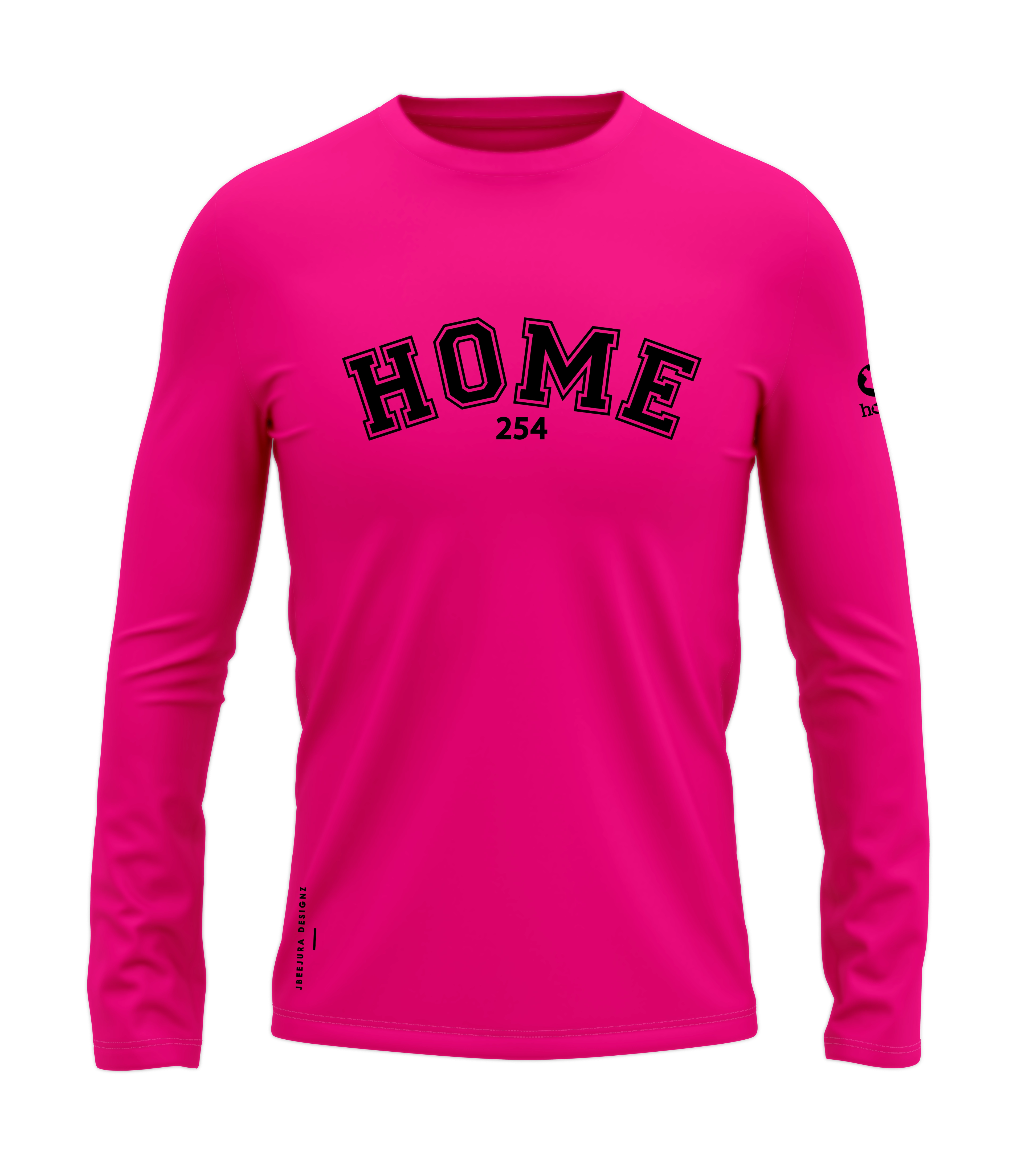 Long Sleeve College Tee - Hot Pink