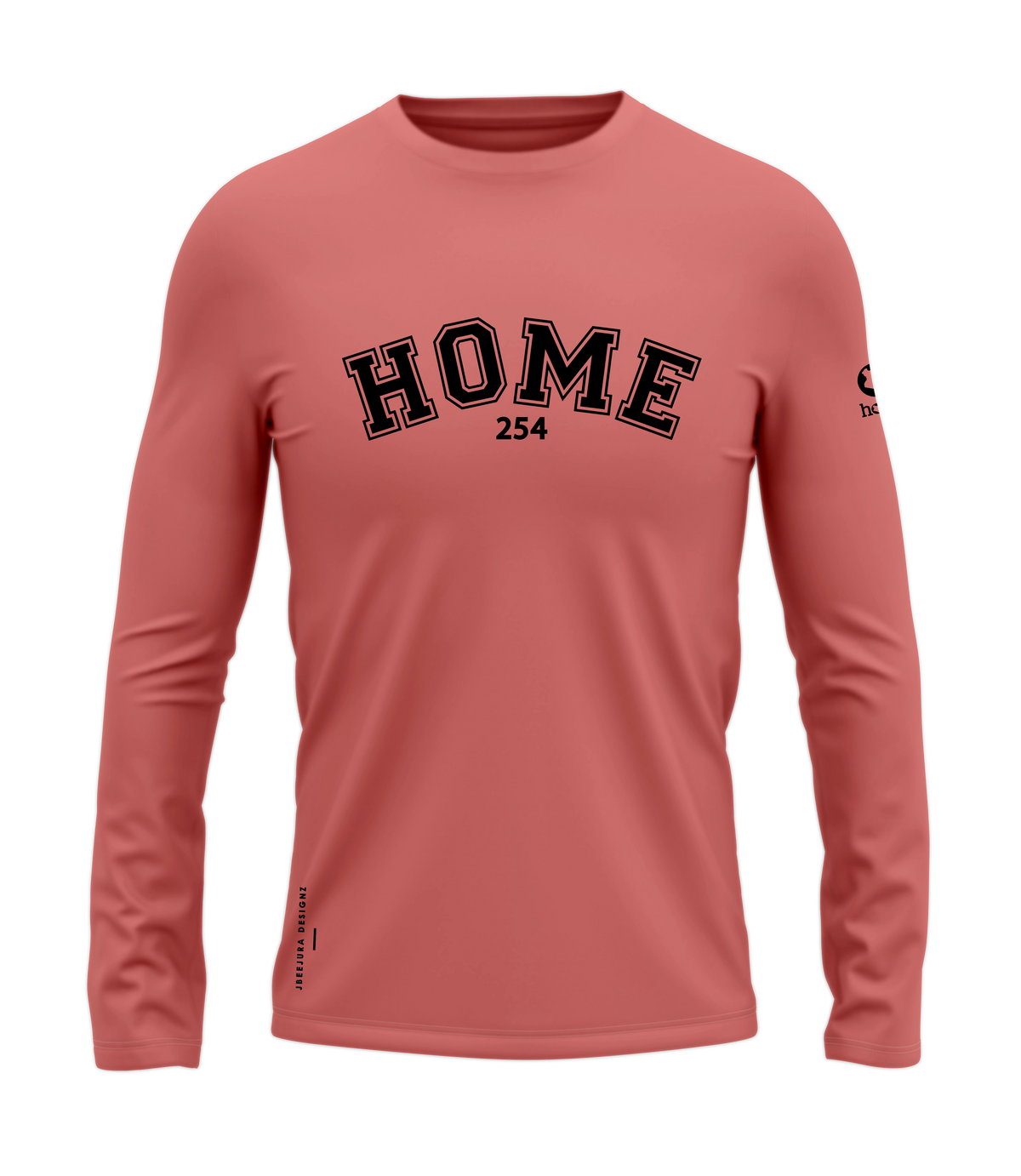 home_254 LONG-SLEEVED MULBERRY T-SHIRT WITH A BLACK COLLEGE PRINT – COTTON PLUS FABRIC