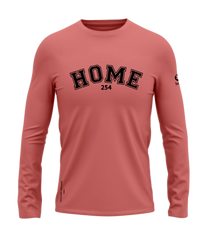 home_254 LONG-SLEEVED MULBERRY T-SHIRT WITH A BLACK COLLEGE PRINT – COTTON PLUS FABRIC