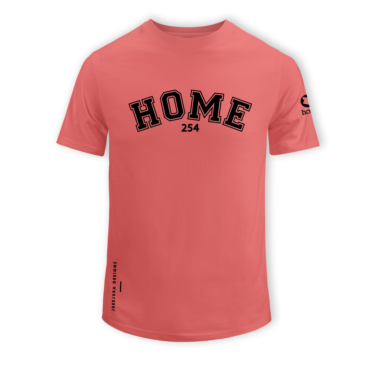 home_254 SHORT-SLEEVED MULBERRY T-SHIRT WITH A BLACK COLLEGE PRINT – COTTON PLUS FABRIC