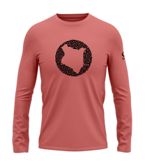 home_254 LONG-SLEEVED MULBERRY T-SHIRT WITH A BLACK MAP PRINT – COTTON PLUS FABRIC