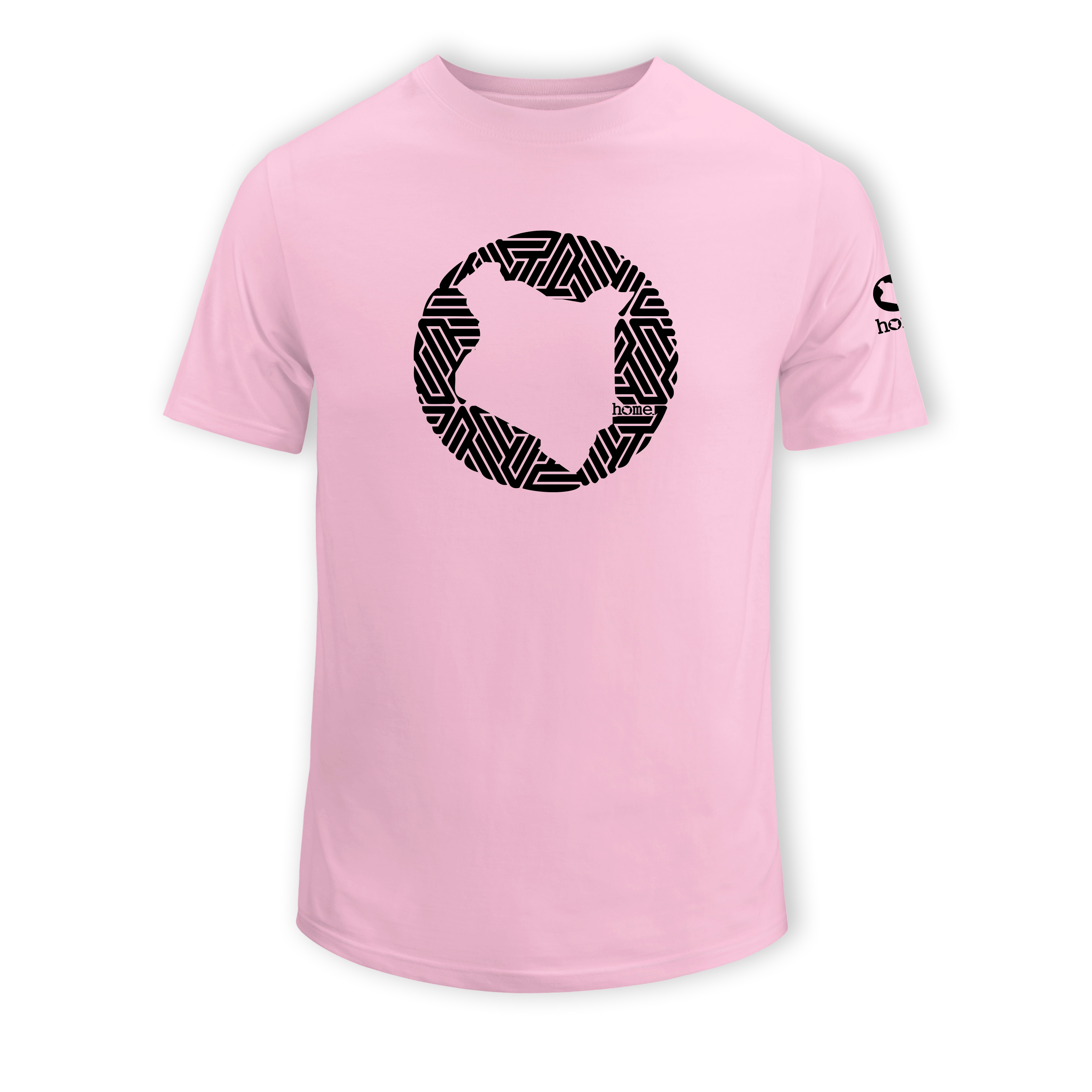 home_254 SHORT-SLEEVED PINK T-SHIRT WITH A BLACK MAP PRINT – COTTON PLUS FABRIC