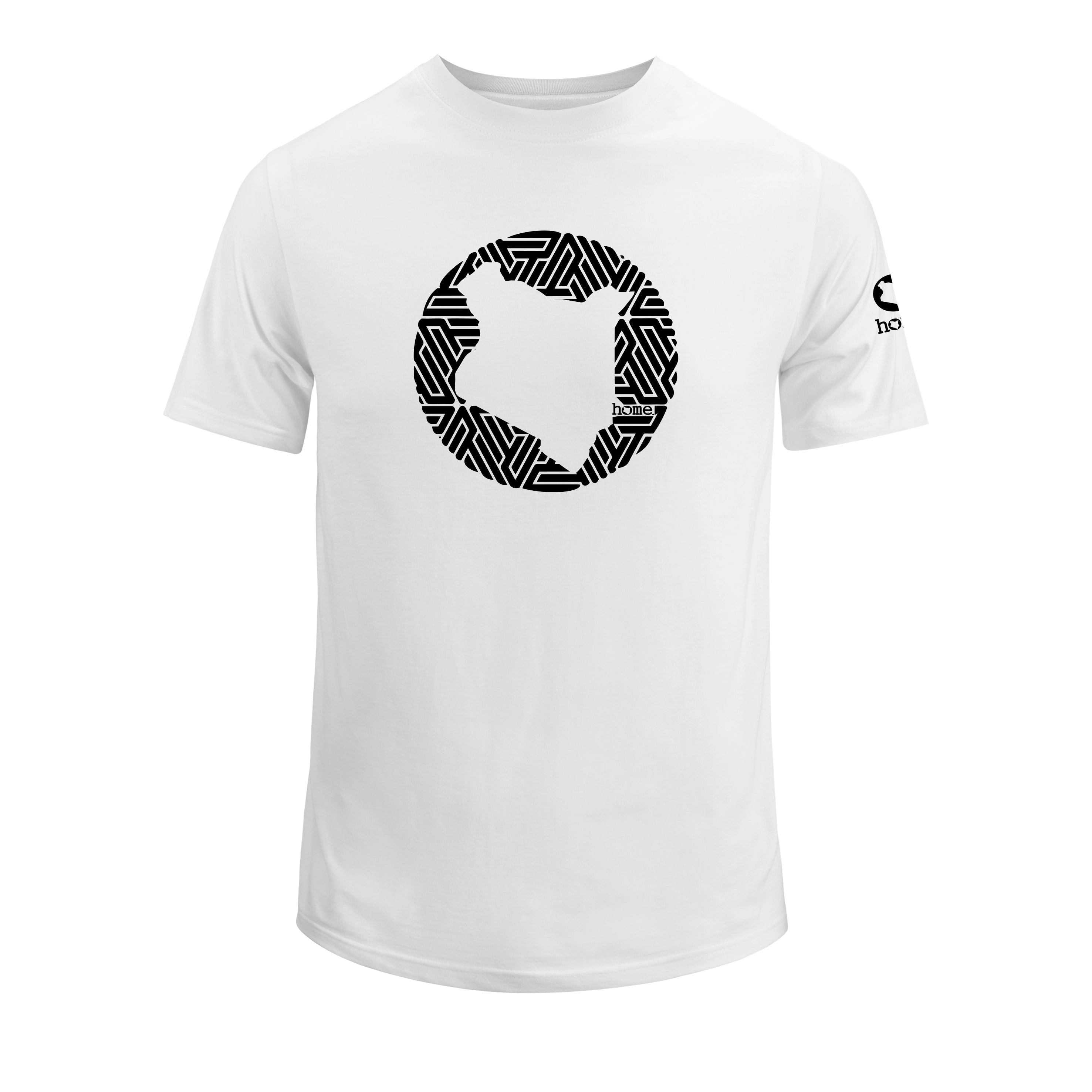 home_254 SHORT-SLEEVED WHITE T-SHIRT WITH A BLACK MAP PRINT – COTTON PLUS FABRIC