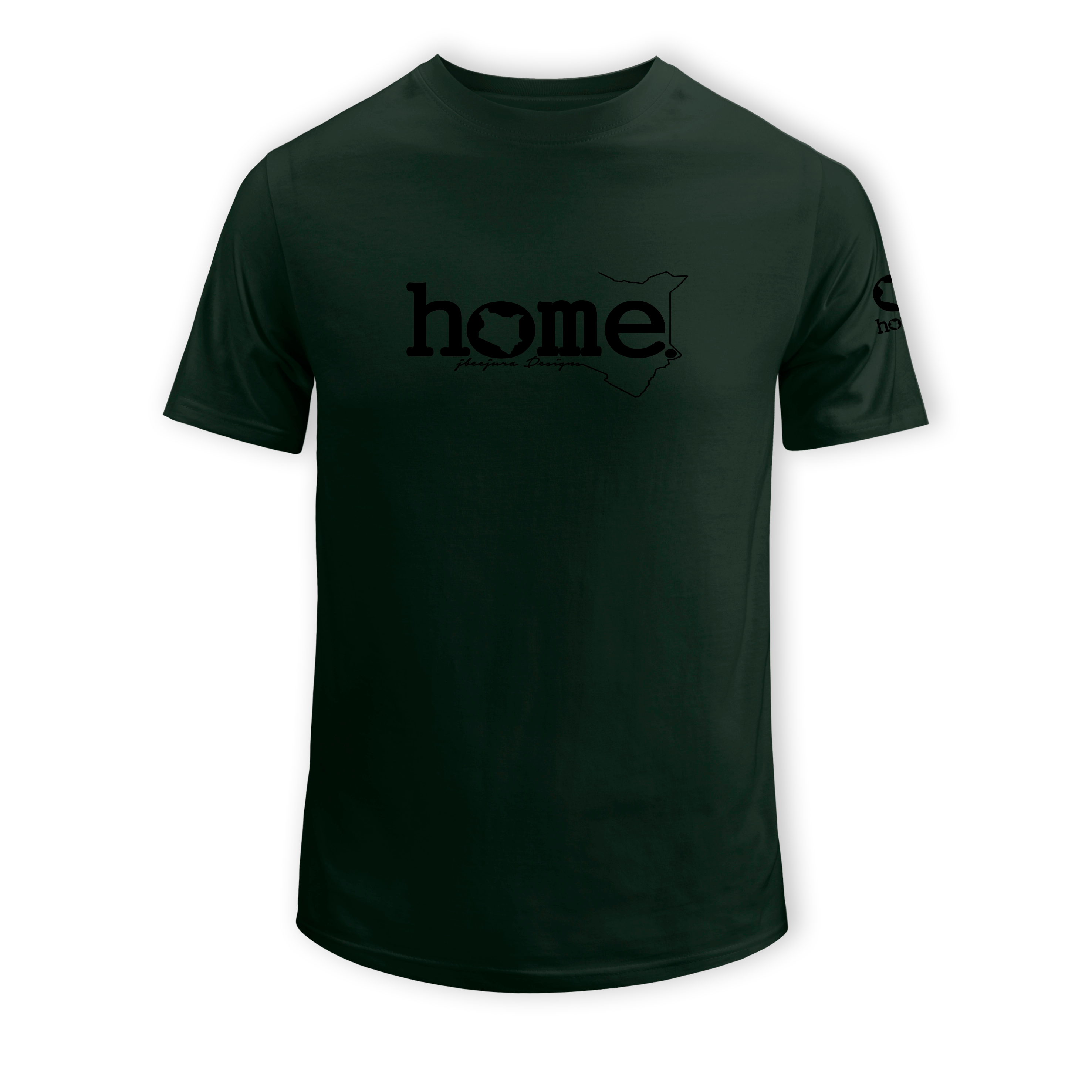home_254 KIDS SHORT-SLEEVED FOREST GREEN T-SHIRT WITH A BLACK CLASSIC WORDS PRINT – COTTON PLUS FABRIC