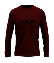 home_254 LONG-SLEEVED MAROON T-SHIRT WITH A BLACK CLASSIC WORDS PRINT – COTTON PLUS FABRIC