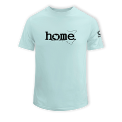 home_254 KIDS SHORT-SLEEVED MISTY BLUE T-SHIRT WITH A BLACK CLASSIC WORDS PRINT – COTTON PLUS FABRIC