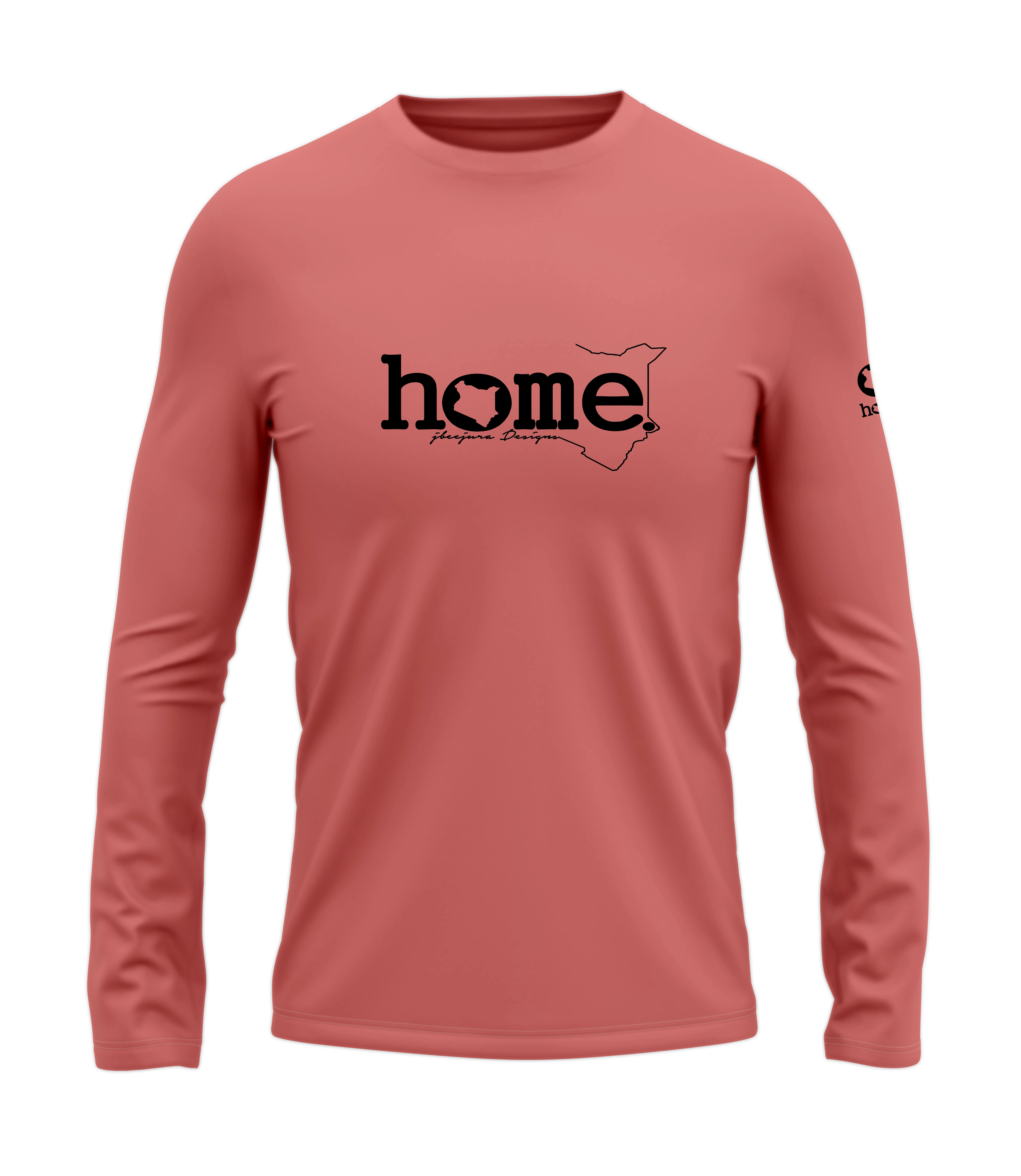 home_254 LONG-SLEEVED MULBERRY T-SHIRT WITH A BLACK WORDS PRINT – COTTON PLUS FABRIC