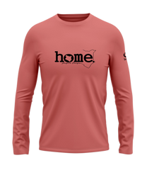 home_254 LONG-SLEEVED MULBERRY T-SHIRT WITH A BLACK WORDS PRINT – COTTON PLUS FABRIC