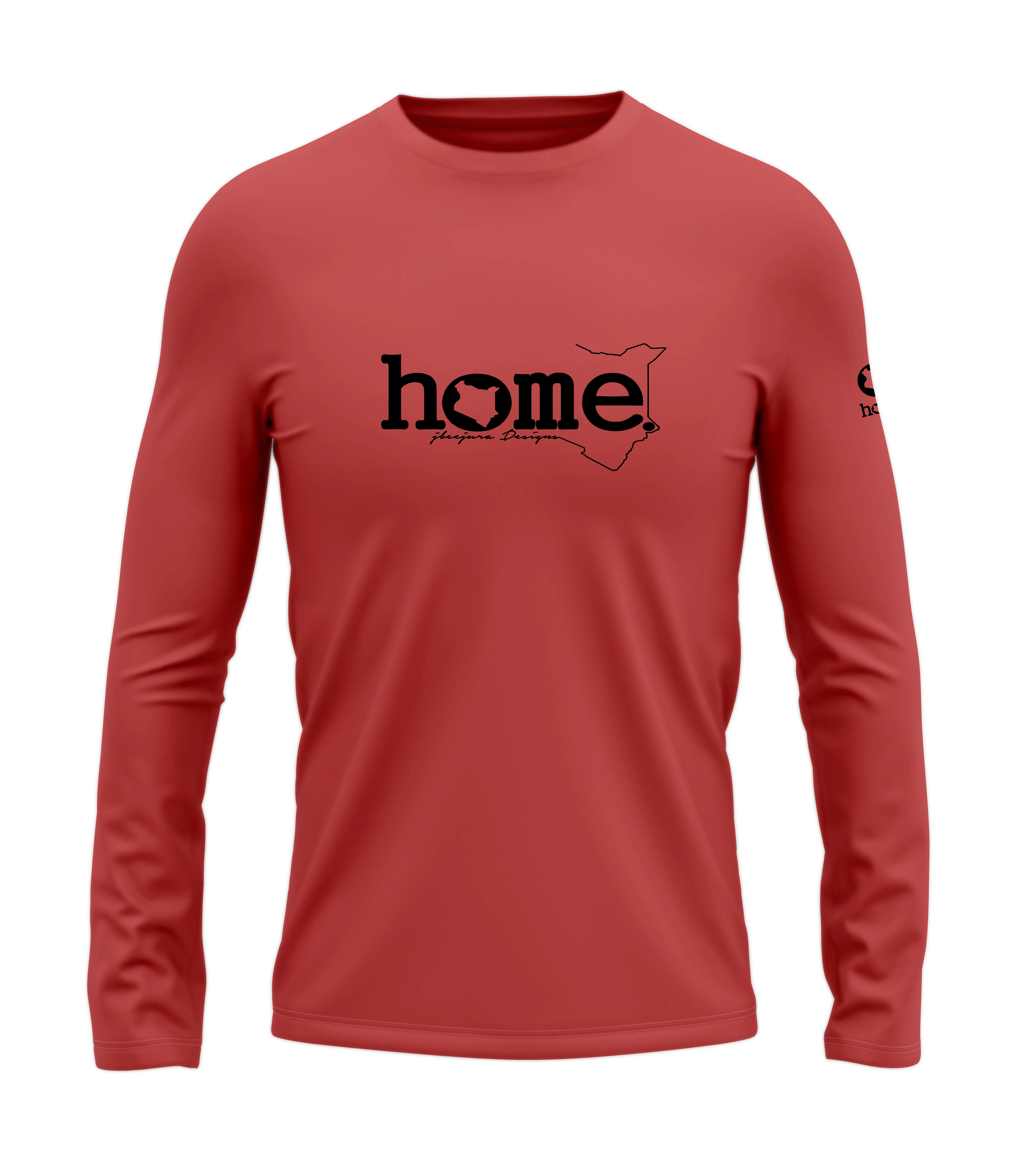 home_254 LONG-SLEEVED MULBERRY T-SHIRT WITH A BLACK CLASSIC WORDS PRINT – COTTON PLUS FABRIC