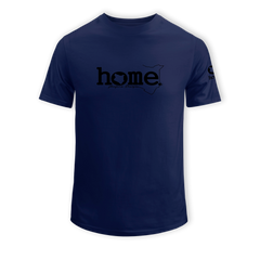 home_254 SHORT-SLEEVED NAVY BLUE T-SHIRT WITH A BLACK CLASSIC WORDS PRINT – COTTON PLUS FABRIC