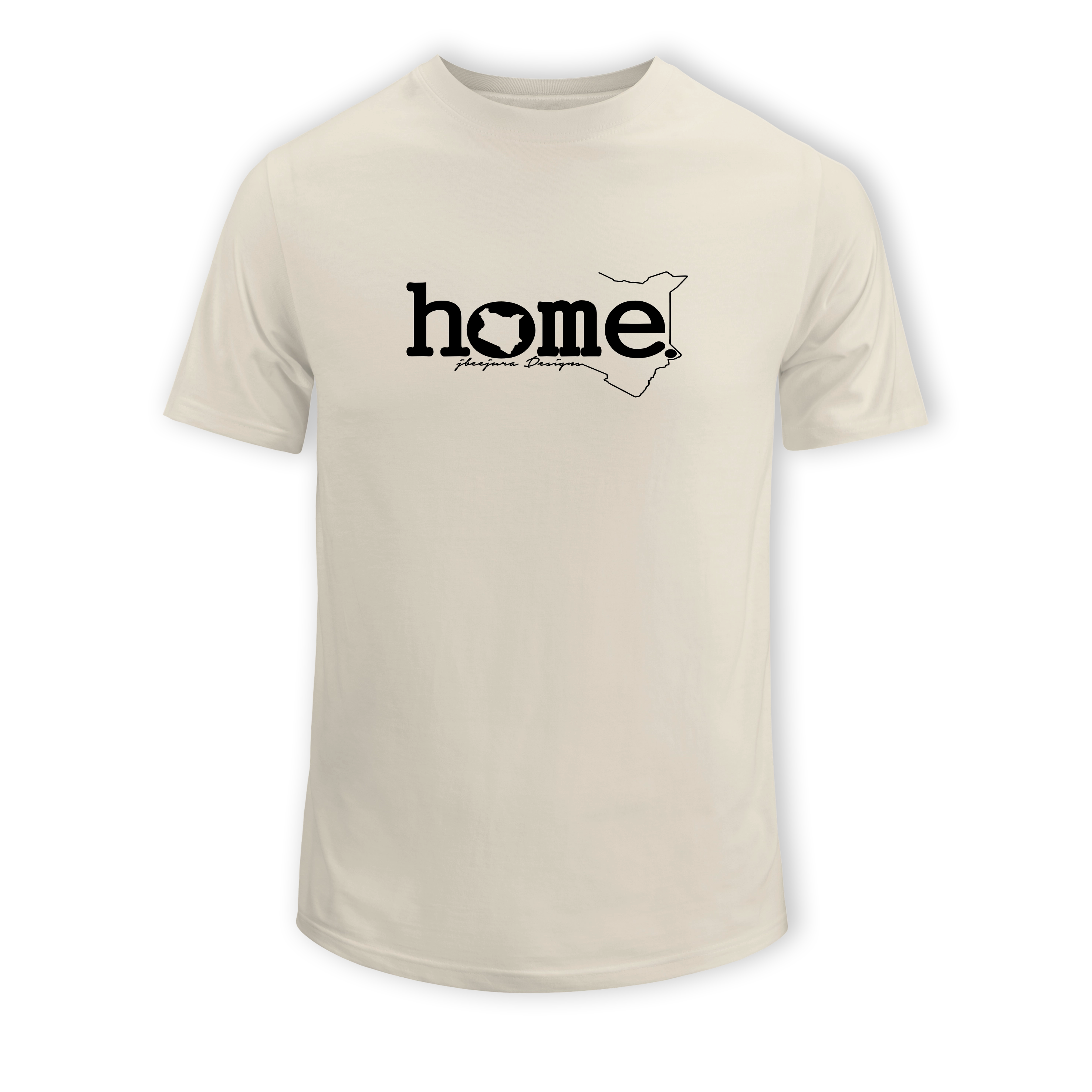 home_254 SHORT-SLEEVED NUDE T-SHIRT WITH A BLACK CLASSIC WORDS PRINT – COTTON PLUS FABRIC