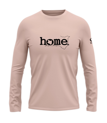home_254 LONG-SLEEVED PEACH T-SHIRT WITH A BLACK CLASSIC WORDS PRINT – COTTON PLUS FABRIC