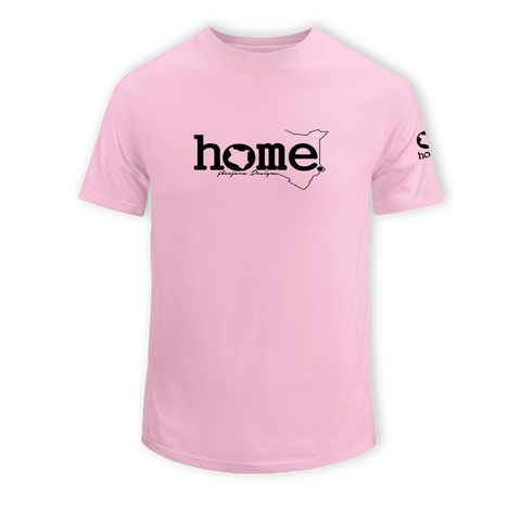 home_254 KIDS SHORT-SLEEVED PINK T-SHIRT WITH A BLACK CLASSIC WORDS PRINT – COTTON PLUS FABRIC