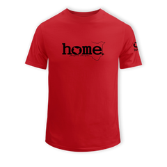 home_254 KIDS SHORT-SLEEVED RED T-SHIRT WITH A BLACK CLASSIC WORDS PRINT – COTTON PLUS FABRIC