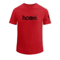 home_254 SHORT-SLEEVED RED T-SHIRT WITH A BLACK CLASSIC WORDS PRINT – COTTON PLUS FABRIC
