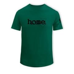 home_254 SHORT-SLEEVED RICH GREEN T-SHIRT WITH A BLACK CLASSIC WORDS PRINT – COTTON PLUS FABRIC