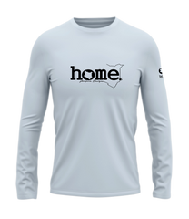 home_254 LONG-SLEEVED SKY-BLUE T-SHIRT WITH A BLACK CLASSIC WORDS PRINT – COTTON PLUS FABRIC