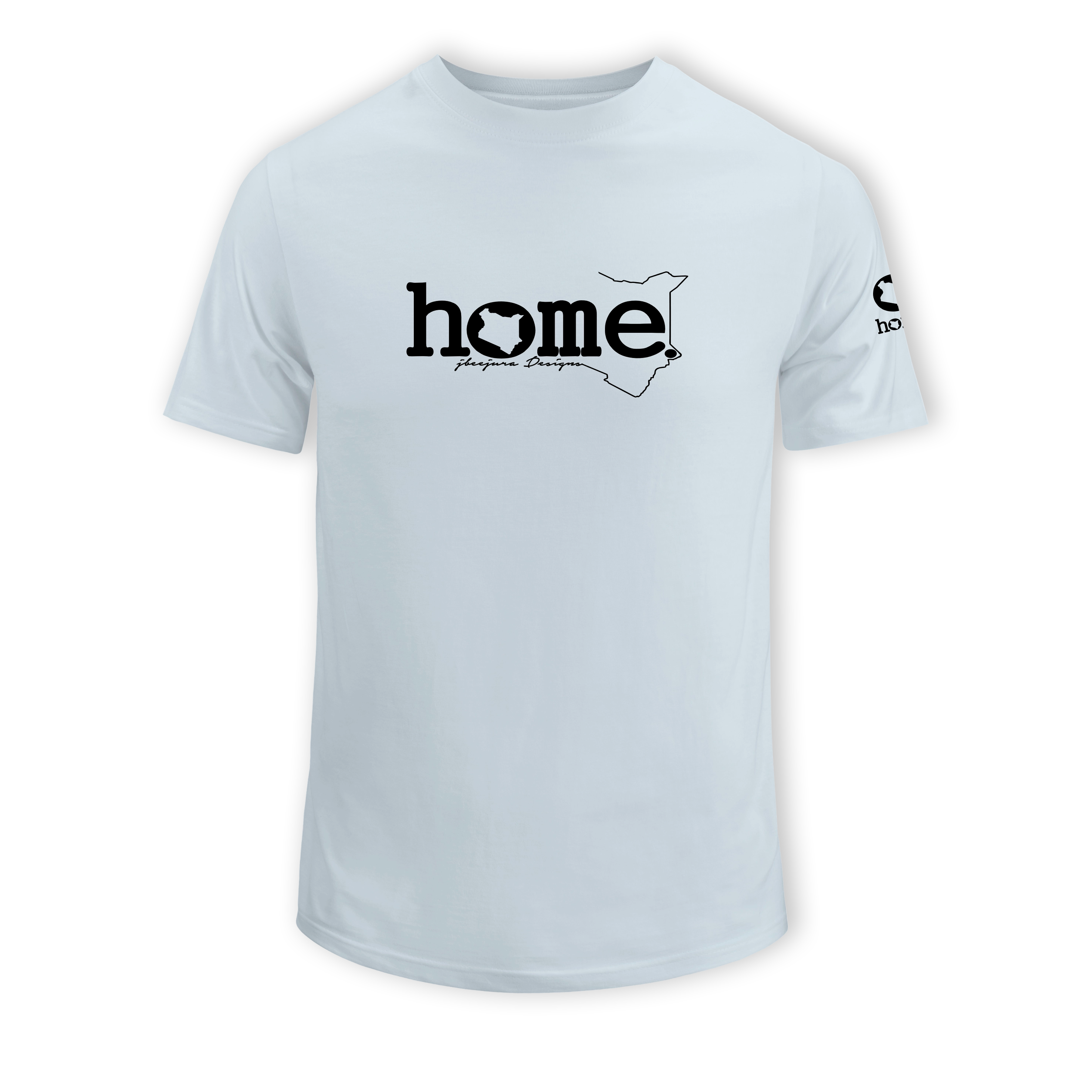 home_254 KIDS SHORT-SLEEVED SKY BLUE T-SHIRT WITH A BLACK CLASSIC WORDS PRINT – COTTON PLUS FABRIC