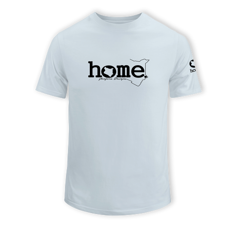 home_254 KIDS SHORT-SLEEVED SKY BLUE T-SHIRT WITH A BLACK CLASSIC WORDS PRINT – COTTON PLUS FABRIC