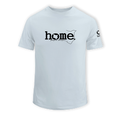home_254 SHORT-SLEEVED SKY-BLUE T-SHIRT WITH A BLACK CLASSIC WORDS PRINT – COTTON PLUS FABRIC
