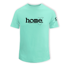 home_254 SHORT-SLEEVED TURQUOISE GREEN T-SHIRT WITH A BLACK CLASSIC WORDS PRINT – COTTON PLUS FABRIC