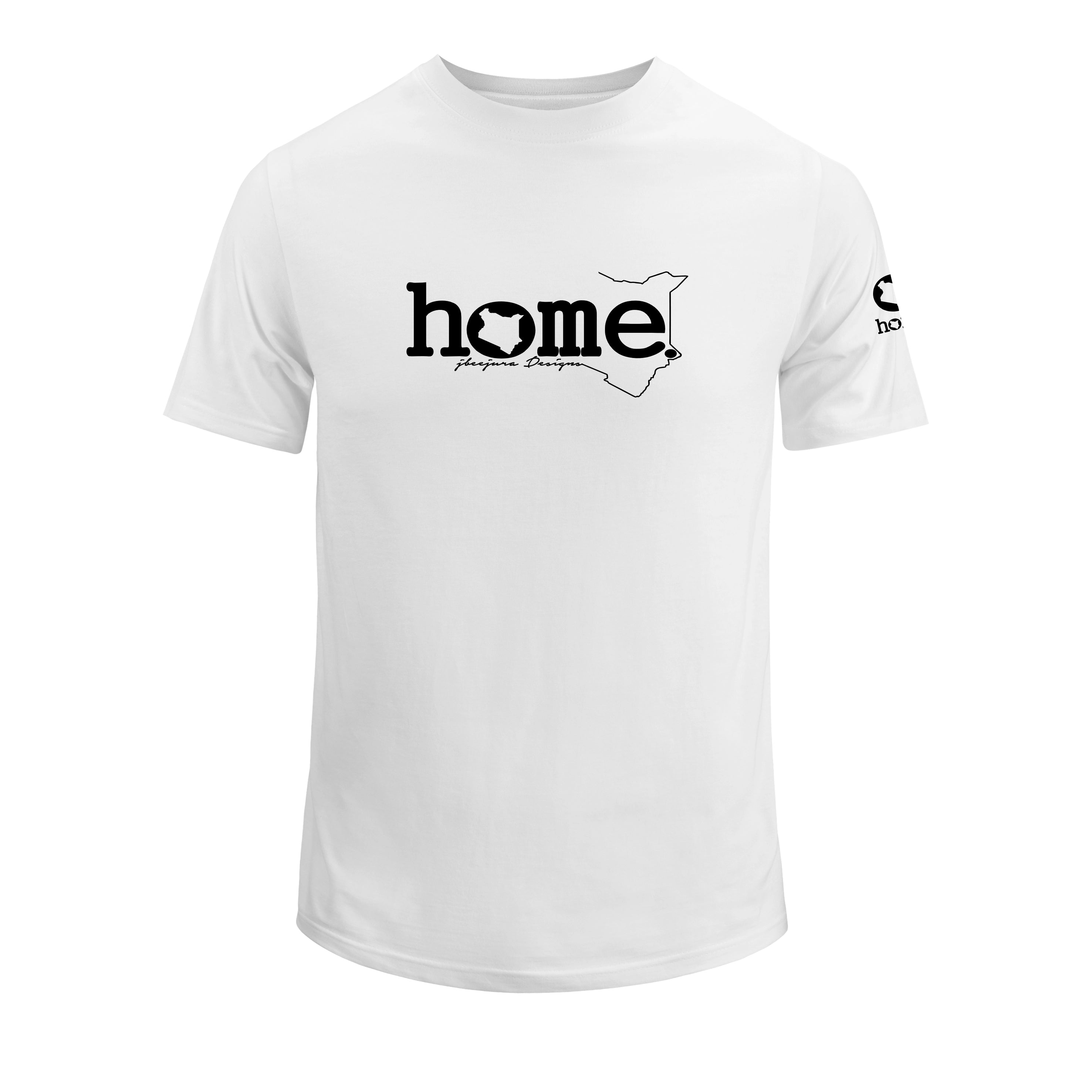 home_254 SHORT-SLEEVED WHITE T-SHIRT WITH A BLACK CLASSIC WORDS PRINT – COTTON PLUS FABRIC